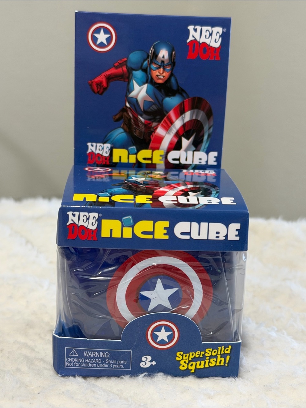 Nice Cube Captain Shield Squishy Toy - Blue & Red